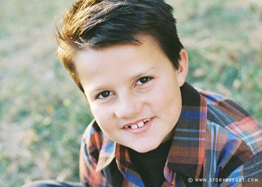 portrait of boy outdoors