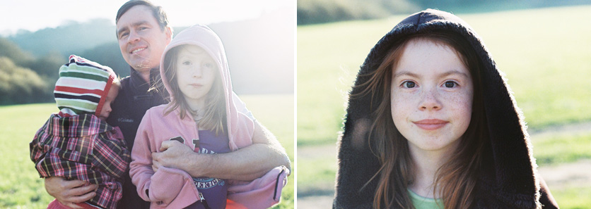 family in meadow