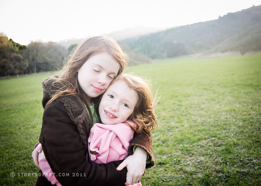 sisters in a Marin meadow