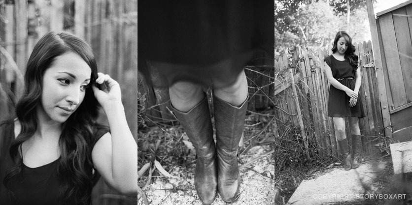 Film Portrait of Young Woman in Boots