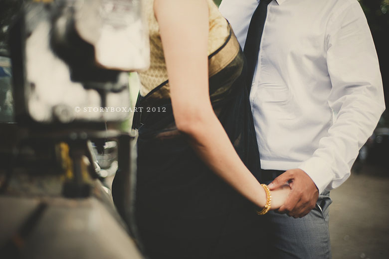 Couple holding hands