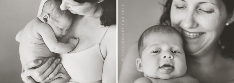 Mom holding newborn taken by San Francisco Newborn Photographer