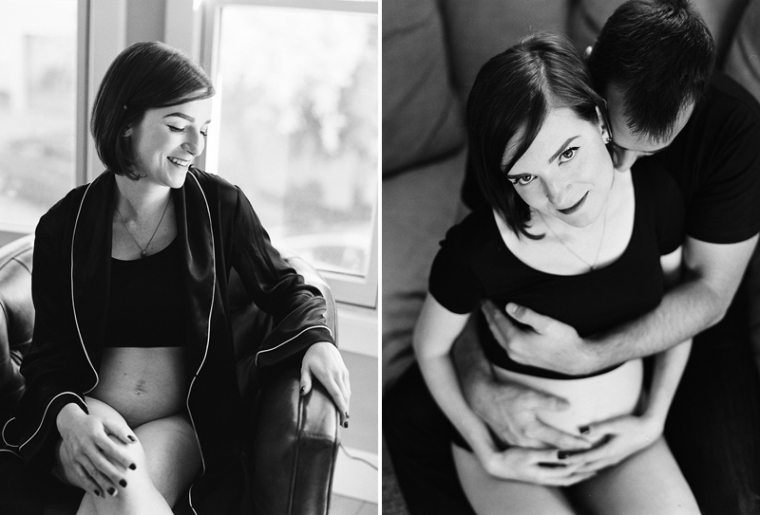 pregnancy photographs on black and white film